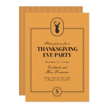 classic stag thanksgiving eve pinstripe invitation