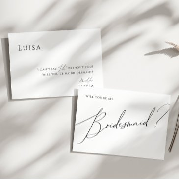classic whimsical script bridesmaid proposal invitations