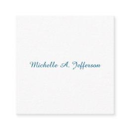Small Classical Creative Trendy White Ocean Blue Enclosure Invitations Front View