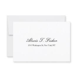 Small Classical Handwriting Plain Simple White Rsvp Invitations Front View