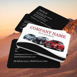 Small Classy Auto Sales Car Dealer Dealership Business Invitations Front View