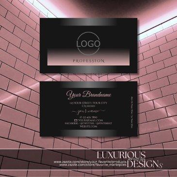 classy black dusty pink gradient and logo chic business invitations