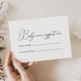 Small Classy Chic Minimalist Baby Name Suggestions Invitations Front View