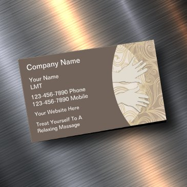 classy massage hands modern business invitations magnet