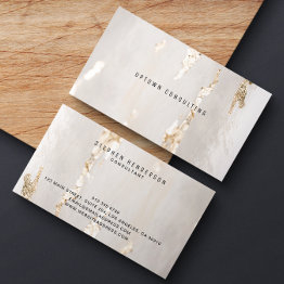 Small Classy Modern Gold Foil Business Invitations Front View