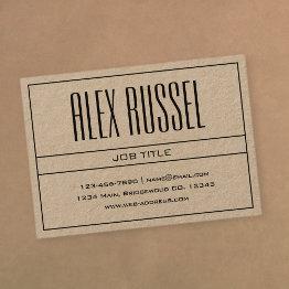 Small Classy Modern Professional Black On Kraft Paper Business Invitations Front View