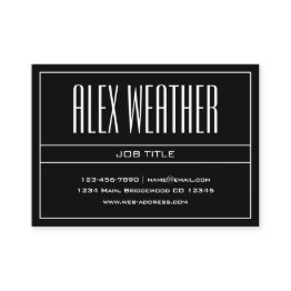 Small Classy Modern Professional White & Black Business Invitations Front View