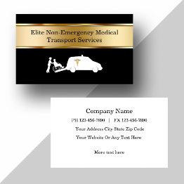 Small Classy Non Emergency Medical Transport Business Invitations Front View