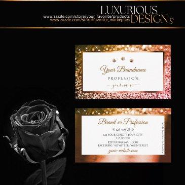 classy orange pink ombre glitter white diamonds business invitations