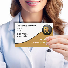 Small Classy Pharmacy Business Invitations Front View