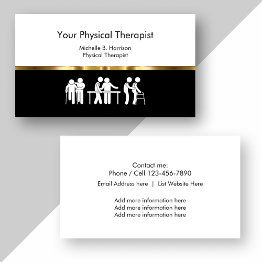 Small Classy Physical Therapist Design Business Invitations Front View