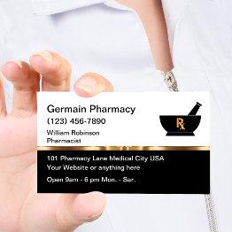 Small Classy Retail Or Online Pharmacy Business Invitations Front View