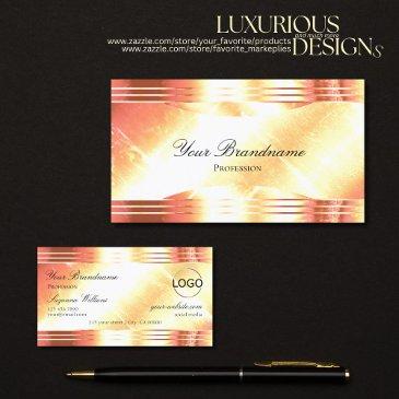 classy shimmery rose gold with logo luxurious business invitations