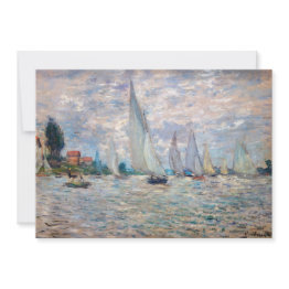 Small Claude Monet - Boats Regatta At Argenteuil Thank You Invitations Front View