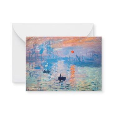 claude monet - impression, sunrise note invitations