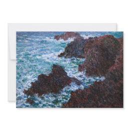Small Claude Monet - The Rocks At Belle-ile, Wild Coast Invitation Front View