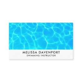 Small Clear Blue Pool Water Photo Business Invitations Front View
