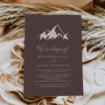 clear mountain country elopement reception invitation