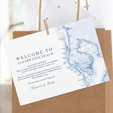clearwater beach fl blue wedding welcome itinerary thank you invitations