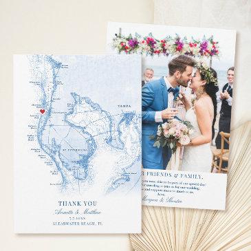 clearwater beach florida wedding flat thank you invitations