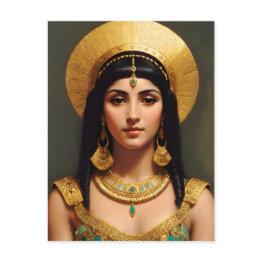 Small Cleopatra Egyptian Queen Portrait Art Postinvitations Front View