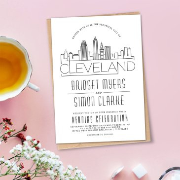 cleveland wedding | stylized skyline invitation