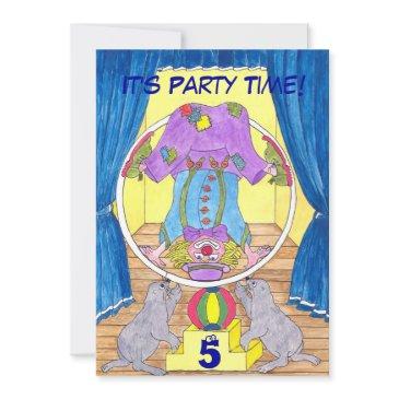 clowning capers birthday party invitation invitations