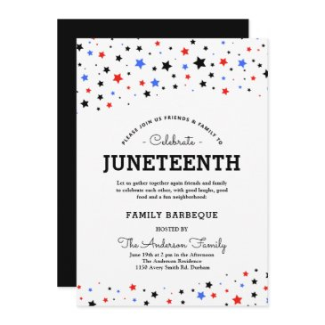 cluster of stars | juneteenth holiday event brb in invitation