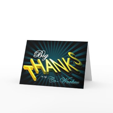 co-worker thank you big thanks blue stripes invitations