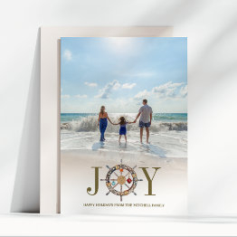 Small Coastal Christmas | Nautical Holiday Joy Photo Front View