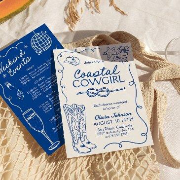 coastal cowgirl bachelorette weekend itinerary invitation