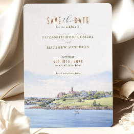 Small Coastal Save The Date Invitations - Newport, Rhode Island Front View