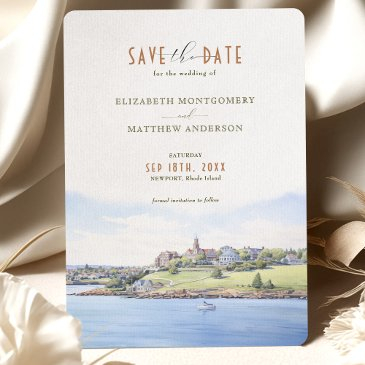 coastal save the date invitations - newport, rhode island