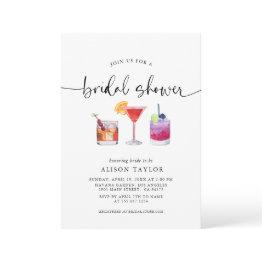 Small Cocktail Party Bridal Shower Calligraphy Invitation Front View