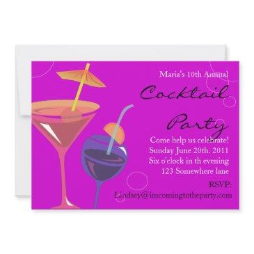 cocktail party happy birthday invitation drinks