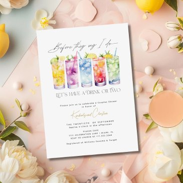 cocktail wedding shower elegant couples shower invitation