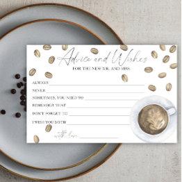 Small Coffee Bridal Shower Advice And Wishes Stationery Front View
