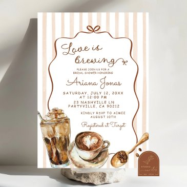 coffee love is brewing bridal shower invitation