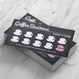 Small Coffee Shop Rustic Chalkboard Cafe Loyalty Front View