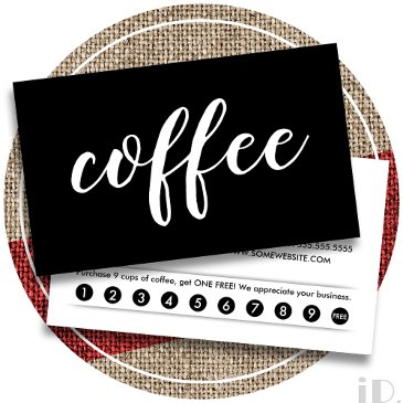coffee shoppe loyalty punch invitations
