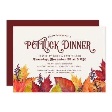 color of autumn | thanksgiving potluck dinner invitation