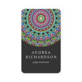Small Colorful Floral Mandala Business Invitations Front View