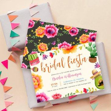 colorful floral mexican fiesta bridal shower invitation