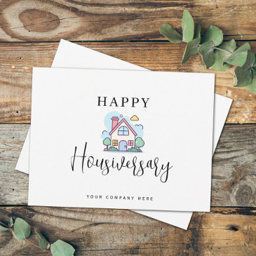 colorful line art house happy housiversary realty postinvitations