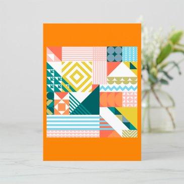 colorful modern geometric abstract pattern invitation