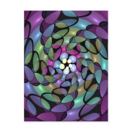 Small Colorful Movements Abstract Trippy Fractal Art Postinvitations Front View