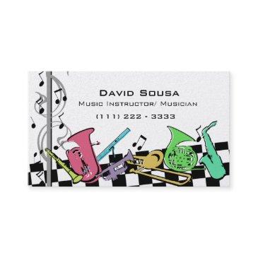 colorful musical instruments business invitations
