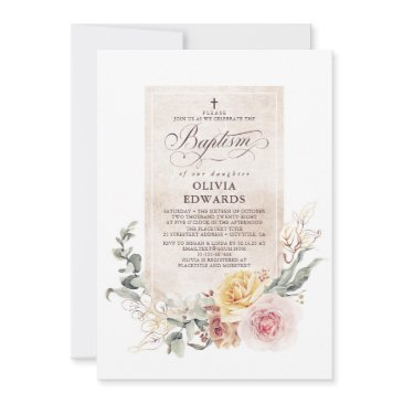 colorful natural earthy elegant girls baptism invitation