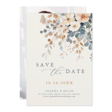 colorful pretty spring wildflower meadow photo save the date