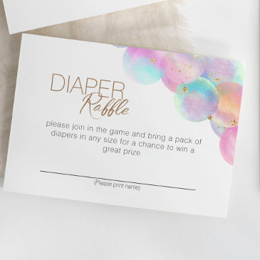 colorful rainbow bubbles baby shower diaper raffle enclosure invitations